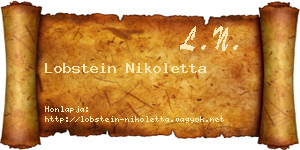 Lobstein Nikoletta névjegykártya